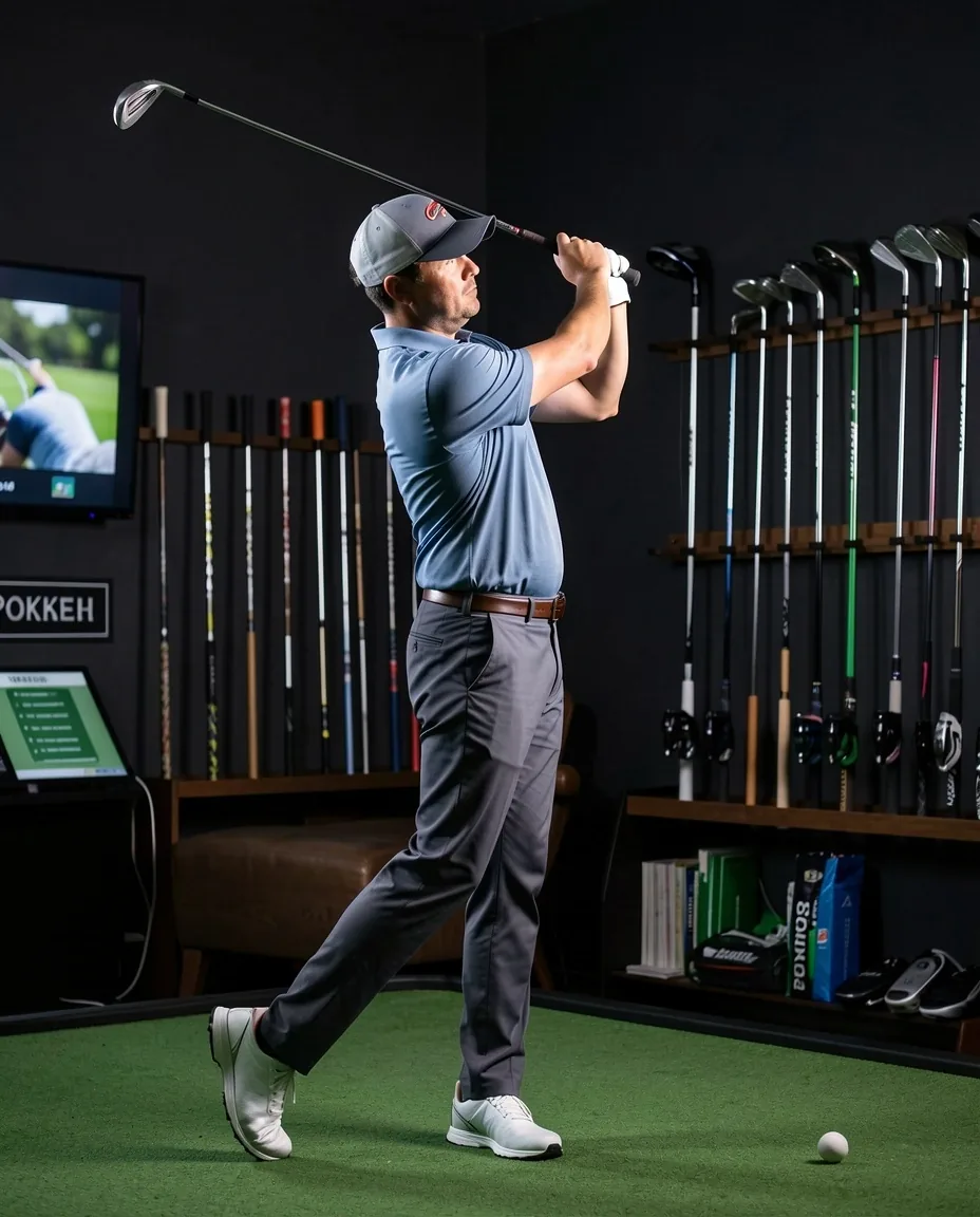 Golf fitting studio with a strike analysis system