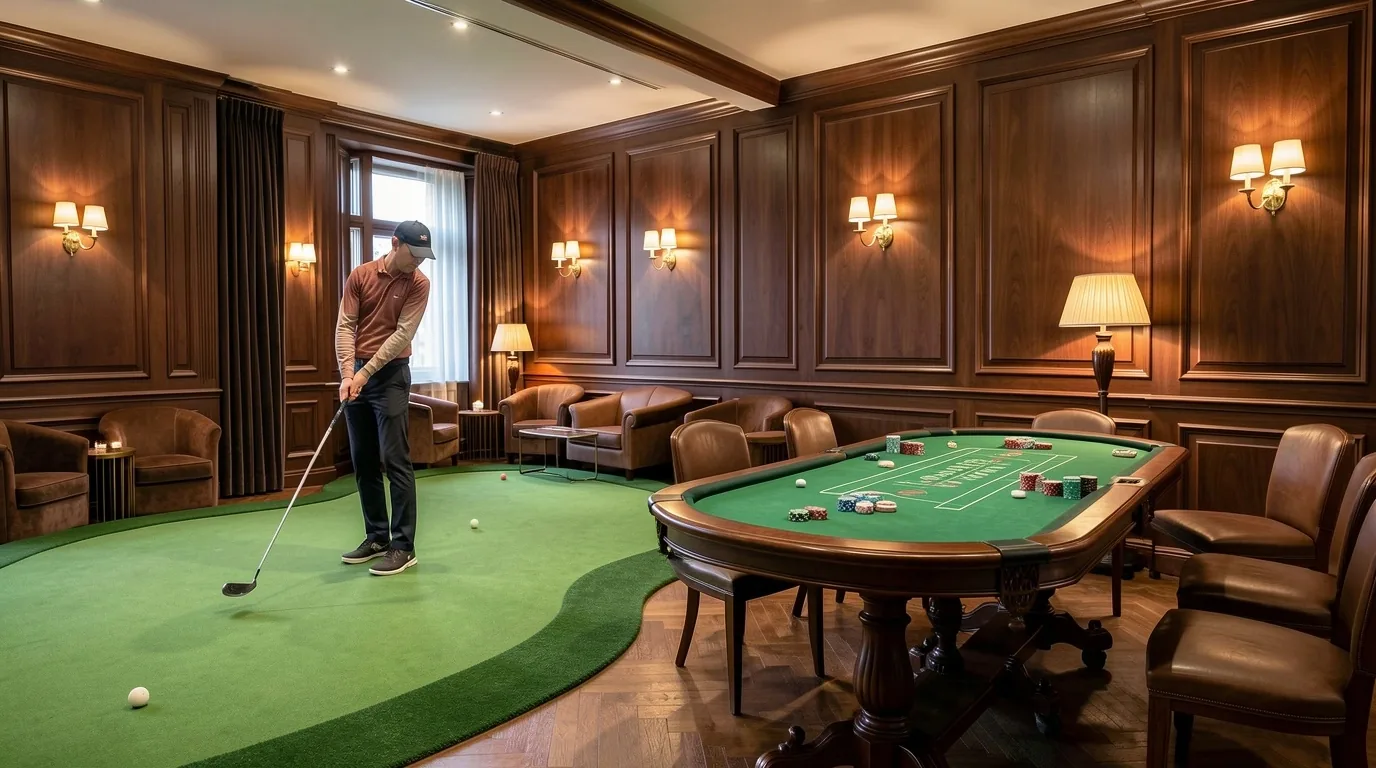 Interior of the Speldexo simulator studio and poker lounge in Toowoomba